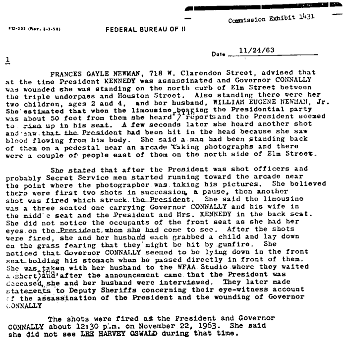 FBI Report re Newmans