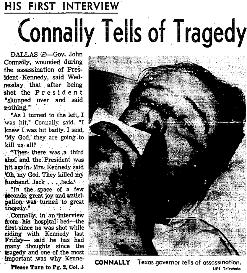 First Interview with Gov. John Connally