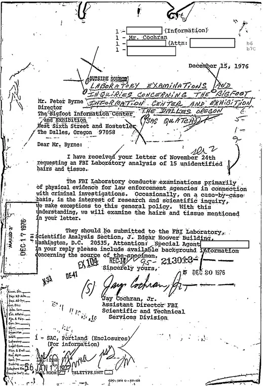 FBI Bigfoot Files Declassified