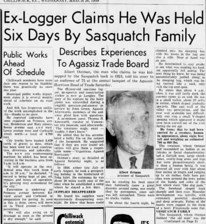 Albert Ostman Toba Inlet Claim