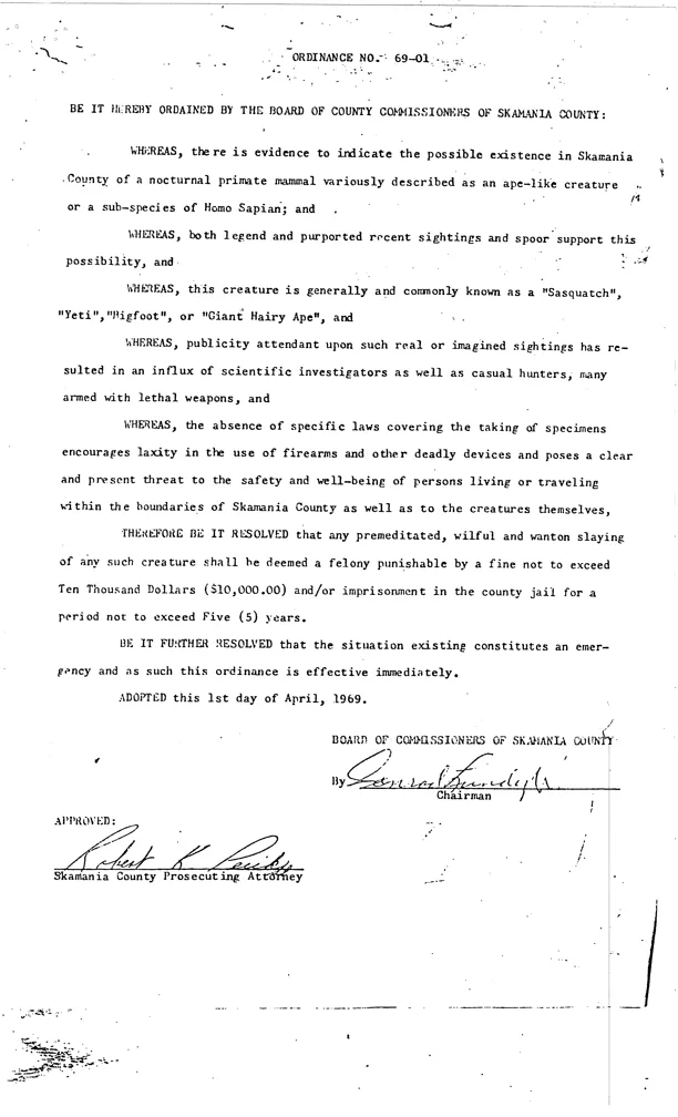 Bigfoot Ordinance 69-01 (PDF)